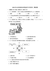 2020年山东省泰安市岱岳区中考历史二模试卷