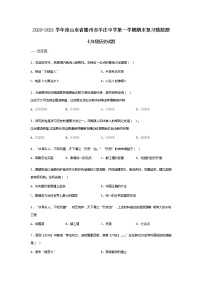 2020-2021学年度山东省滕州市羊庄中学第一学期期末复习七年级历史模拟试题（无答案）