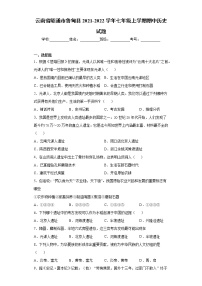 云南省昭通市鲁甸县2021-2022学年七年级上学期期中历史试题（word版 含答案）