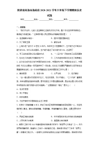 陕西省商洛市洛南县2020-2021学年八年级下学期期末历史试题（word版 含答案）