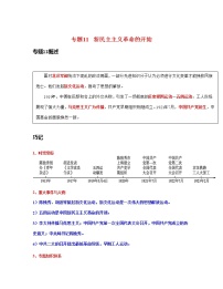 专题11 新民主主义革命的开始-中考历史一轮复习 知识点精讲+练习
