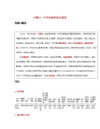 专题13 中华民族的抗日战争-中考历史一轮复习 知识点精讲+练习