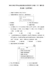 2021-2022学年山东省泰安市岱岳区七年级（下）期中历史试卷（五四学制）（含解析）