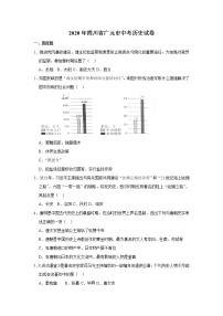 2020年四川省广元市中考历史试卷  含解析卷