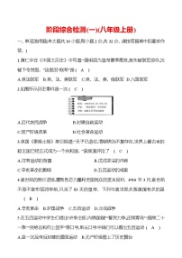 新疆 初中历史 中考复习 阶段综合检测（一）（八年级上册） 试卷