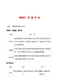 期末复习课  专题三  科 技 文 化 学案 部编版历史 七年级上册