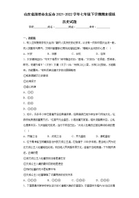 山东省潍坊市安丘市2021-2022学年七年级下学期期末模拟历史试题(含答案)