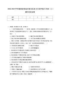 2022-2023学年湖南省娄底市新化县东方文武学校八年级（上）期中历史试卷（含解析）