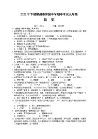 湖南省郴州市苏园中学2022-2023学年九年级上学期期中考试历史试题(含答案)