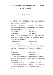 2022-2023学年山东省烟台市海阳市七年级（上）期中历史试卷（五四学制）（含解析）