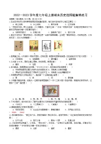 2022—2023学年度七年级上册期末历史选择题集锦练习试题及答案
