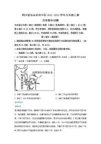 四川省乐山市市中区2021-2022学年九年级历史上学期期末试题（Word解析版）