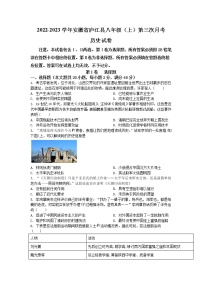 2022-2023学年安徽省庐江县八年级（上）第三次月考历史试卷