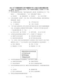 师大附中梅溪湖中学2021-2022学年九年级上学期期末模拟历史试题（有答案）