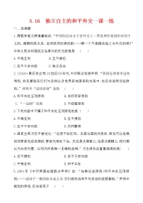 人教部编版八年级下册第16课 独立自主的和平外交同步练习题