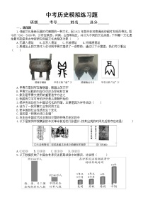 初中历史2023中考模拟练习题（附参考答案和解析）