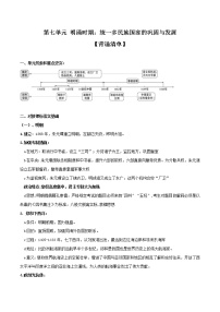 初中历史中考复习 专题07  明清时期：统一多民族国家的巩固与发展（ 背诵清单）