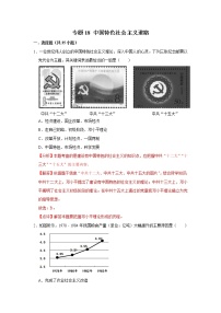 初中历史中考复习 专题18 中国特色社会主义道路(解析版)
