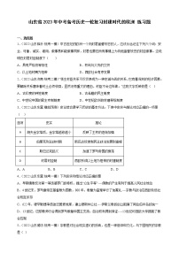 山东省2023年中考备考历史一轮复习封建时代的欧洲练习题