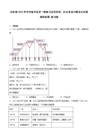 山东省2023年中考备考历史一轮复习近代经济、社会生活与教育文化事业的发展 练习题