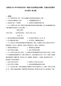 山西省2023年中考备考历史一轮复习辽宋夏金元时期：民族关系发展和社会变化 练习题