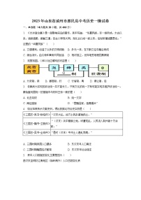 2023年山东省滨州市惠民县中考历史一模试卷（含解析）