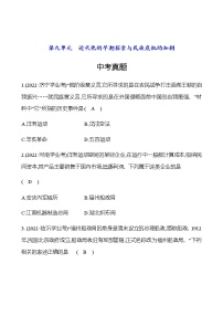 2023年中考历史（广东人教部编版）一轮复习 第九单元　近代化的早期探索与民族危机的加剧 中考真题