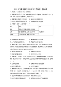 2023年安徽省滁州市天长市中考历史一模试卷(含解析)