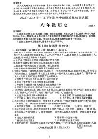 山东省临沂市兰山区2022-2023学年八年级下学期期中检测历史试题