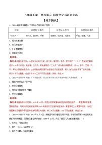 中考历史一轮复习专题06  科技文化与社会生活（测试)（教师版）