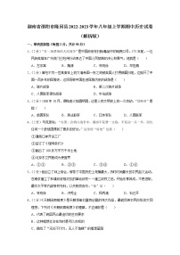 湖南省邵阳市隆回县2022-2023学年八年级上学期期中历史试卷(含答案)