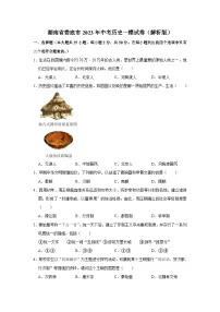 湖南省娄底市2023年中考历史一模试卷(含答案)