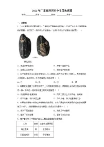 2022年广东省深圳市中考历史真题(含答案)