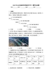 2023年山东省泰安市肥城市中考一模历史试题（含答案）