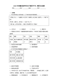 2023年安徽省蚌埠市龙子湖区中考二模历史试题(含答案)