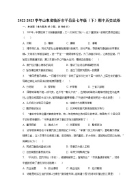 2022-2023学年山东省临沂市平邑县七年级（下）期中历史试卷（含解析）