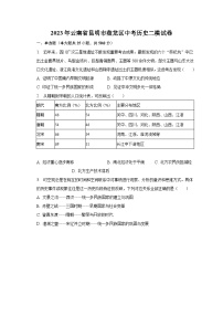 2023年云南省昆明市盘龙区中考历史二模试卷（含解析）