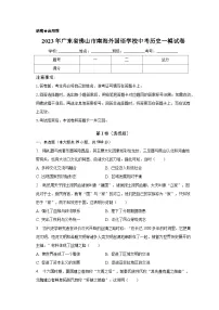 2023年广东省佛山市南海外国语学校中考历史一模试卷(含解析)