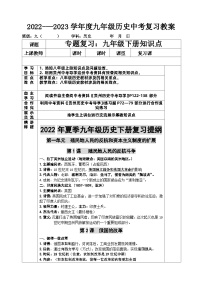 2022---2023学年度九年级历史中考九年级历史下册复习教案