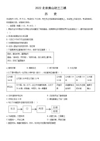 2022北京房山初三二模历史（教师版）