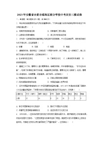 2023年安徽省合肥市瑶海区部分学校中考历史三模试卷（含解析）