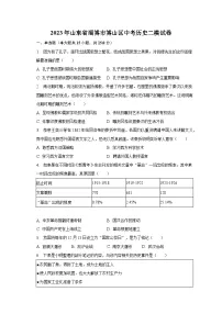 2023年山东省淄博市博山区中考历史二模试卷(含解析）