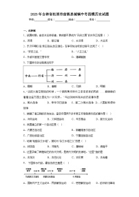 2023年吉林省松原市前郭县城镇中考四模历史试题（含解析）