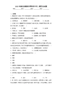 2023年湖北省襄阳市枣阳市中考二模历史试题(含解析)