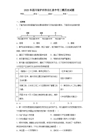 2023年四川省泸州市合江县中考三模历史试题（含解析）