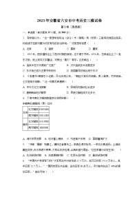 2023年安徽省六安市中考历史三模试卷（含解析）