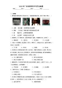 2023年广东省深圳市中考历史真题(含答案)