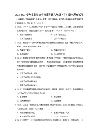 山东省济宁市嘉祥县2022-2023学年部编版八年级下学期期末历史试卷（含答案）