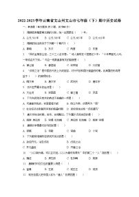 2022-2023学年云南省文山州文山市七年级（下）期中历史试卷（含解析）