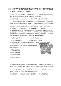 2022-2023学年安徽省安庆市潜山市八年级(下)期中历史试卷(含解析)